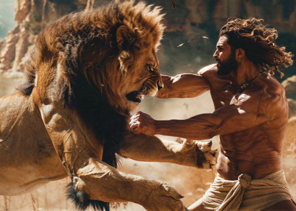 SAMSON KILLS A LION