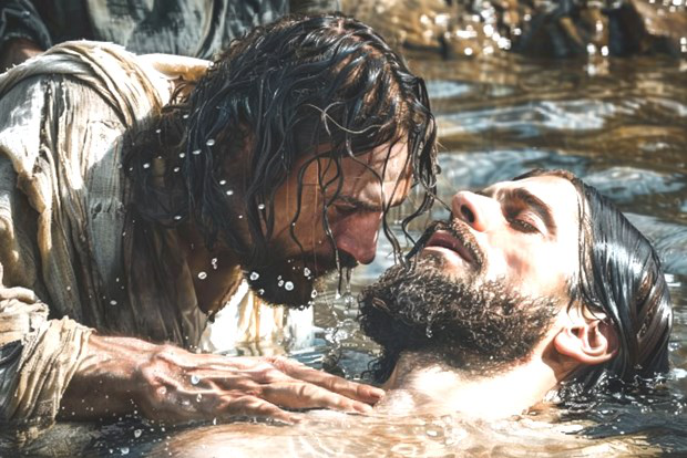 JESUS BEING BAPTIZED BY JOHN THE BAPTIST