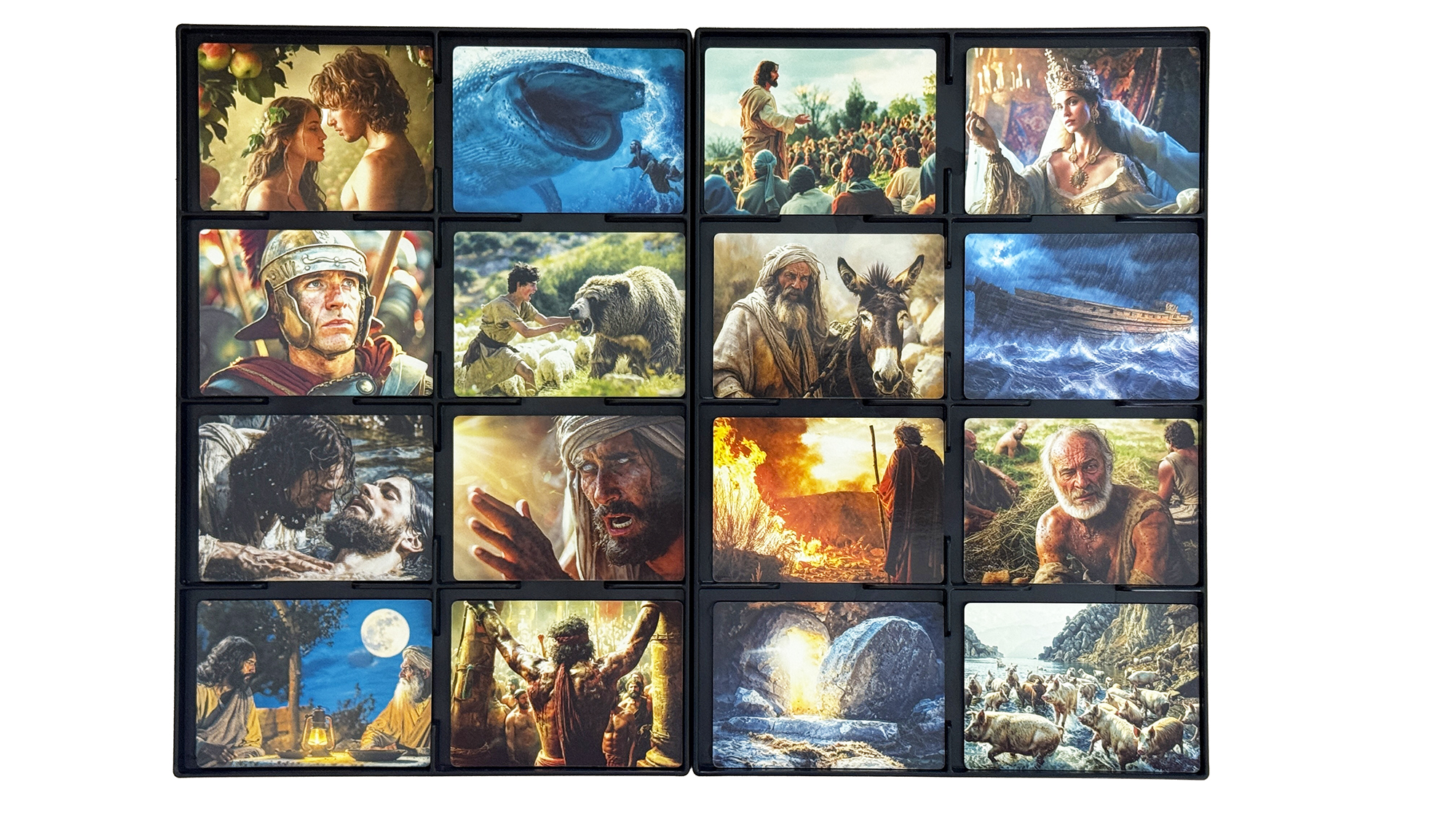TETRAD Biblical Character Cards - Complete set of beautifully illustrated bible characters